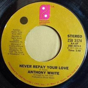 Single Cover Anthony - Never Repay Your Love White