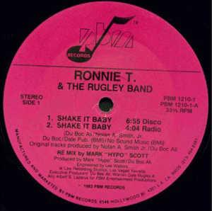 Single Cover Ronnie T. & The Rugley Band - Shake It Baby