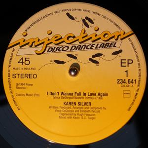 Single Cover Karen - I Don't Wanna Fall In Love Again Silver