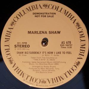 Single Cover Marlena - Shaw Biz - Suddenly It's How I Like To Feel Shaw