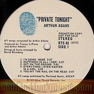 Arthur Adams - It's Private Tonight